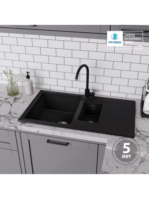 Кухонная мойка Polygran BRIG 870 черный гарантия