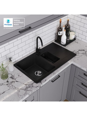 Кухонная мойка Polygran BRIG 870 черный интерьер
