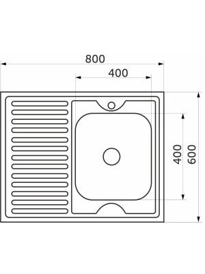 Кухонная мойка КромРус EC-420M RUS R нержавеющая сталь схема
