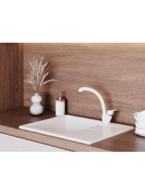 Кухонная мойка Polygran GALS 620 белый хлопок интерьер 3