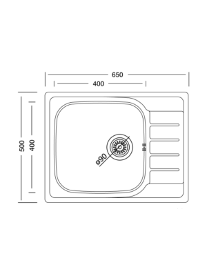 Кухонная мойка КромРус N-280 RUS (чаша справа) нержавеющая сталь схема