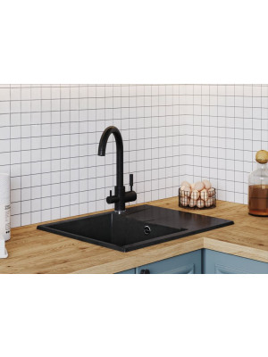 Кухонная мойка Polygran GALS 620 космос черный металлик интерьер 3