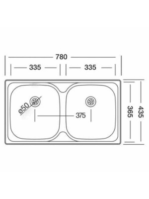 Кухонная мойка КромРус EC-189М RUS 1.5" нержавеющая сталь схема