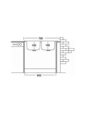 Кухонная мойка КромРус EC-189М RUS 1.5" нержавеющая сталь схема (1)