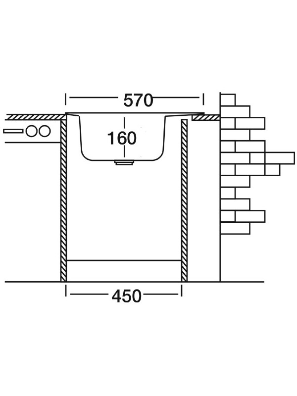 Кухонная мойка КромРус EC 257 RUS L нержавеющая сталь схема (1_)