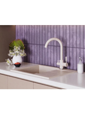 Кухонная мойка Polygran GALS 620 кремовый интерьер 3