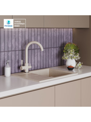 Кухонная мойка Polygran GALS 620 кремовый интерьер