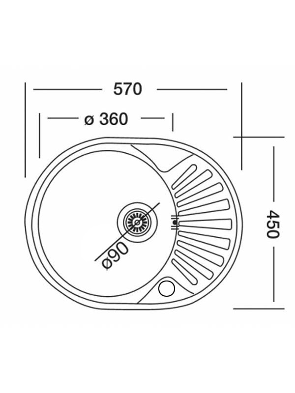 Кухонная мойка КромРус EC 257 RUS R нержавеющая сталь схема
