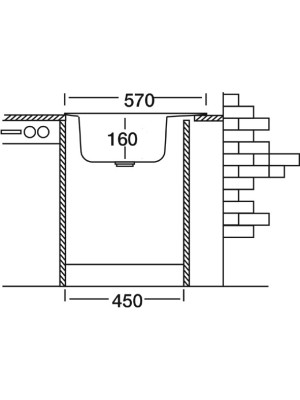 Кухонная мойка КромРус EC 257 RUS R нержавеющая сталь схема (1)