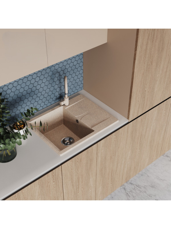 Кухонная мойка Polygran GALS 620 песочный интерьер