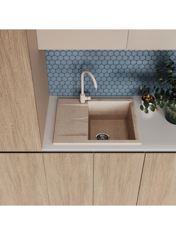 Кухонная мойка Polygran GALS 620 песочный интерьер 2