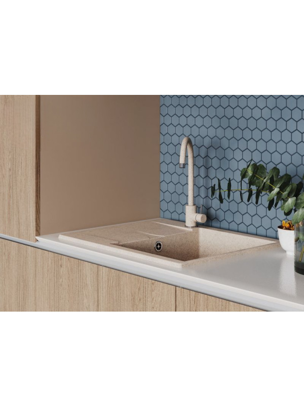 Кухонная мойка Polygran GALS 620 песочный интерьер 3