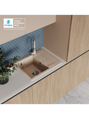 Кухонная мойка Polygran GALS 620 песочный интерьер