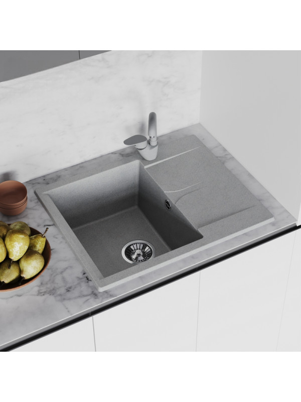 Кухонная мойка Polygran GALS 620 серый интерьер 2