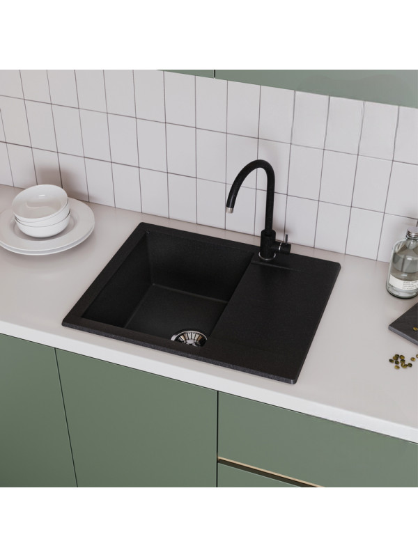 Кухонная мойка Polygran GALS 620 черный интерьер