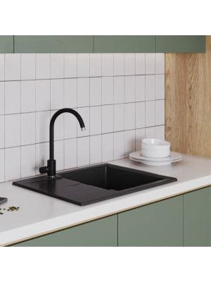 Кухонная мойка Polygran GALS 620 черный интерьер 2