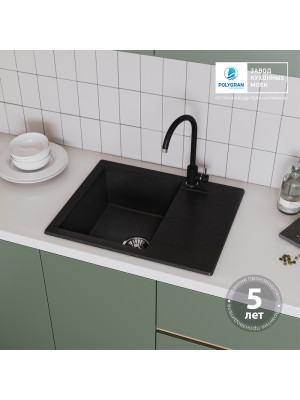 Кухонная мойка Polygran GALS 620 черный гарантия