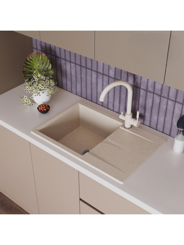 Кухонная мойка Polygran GALS 760 кремовый инт