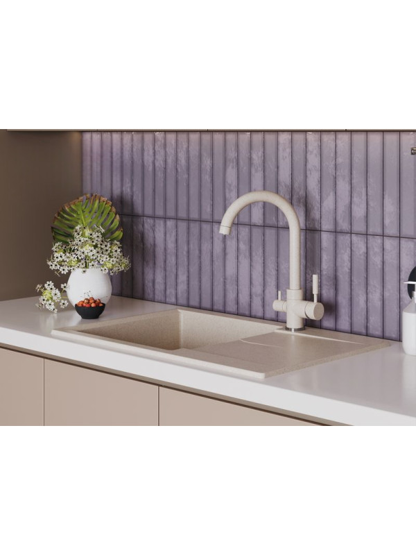 Кухонная мойка Polygran GALS 760 кремовый инт 3