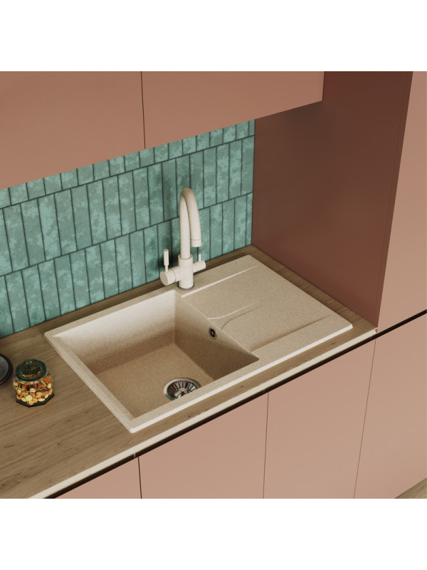 Кухонная мойка Polygran GALS 760 опал интерьер 2