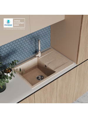 Кухонная мойка Polygran GALS 760 песочный интерьер