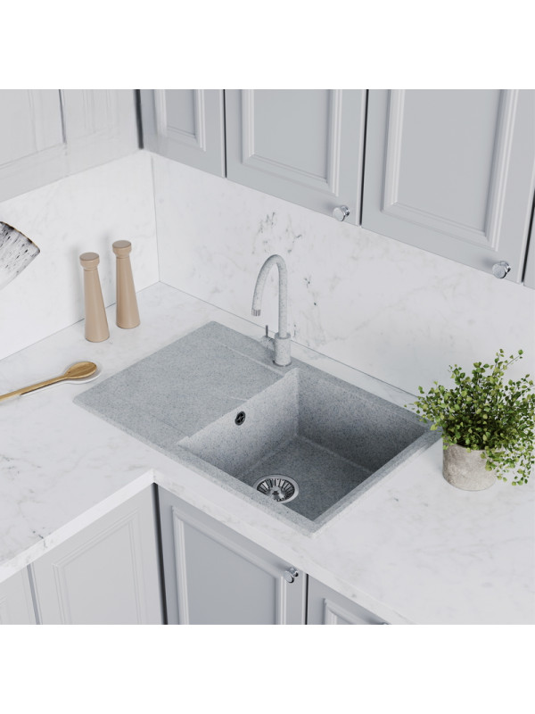 Кухонная мойка Polygran GALS 760 светло-серый интерьер 2
