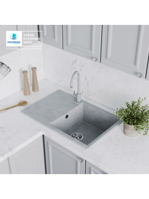Кухонная мойка Polygran GALS 760 светло-серый покрытие интерьер