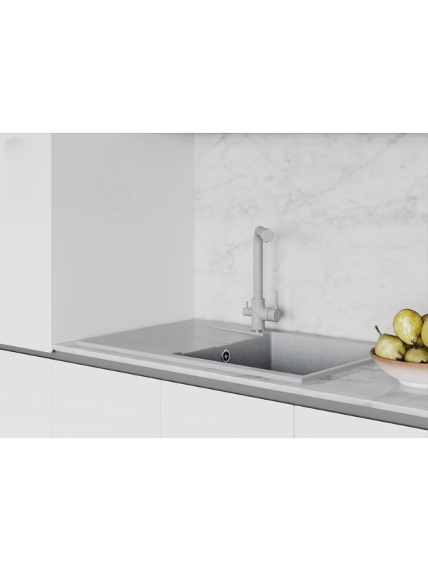 Кухонная мойка Polygran GALS 760 серый интерьер 3