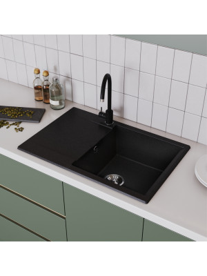 Кухонная мойка Polygran GALS 760 черный интерьер 2