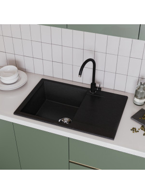 Кухонная мойка Polygran GALS 760 черный интерьер