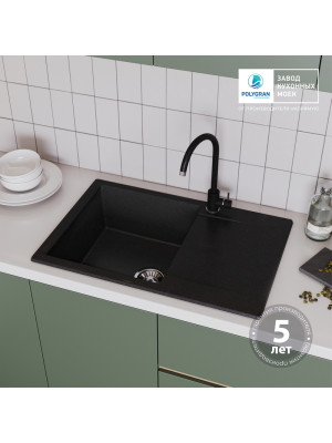Кухонная мойка Polygran GALS 760 черный гарантия