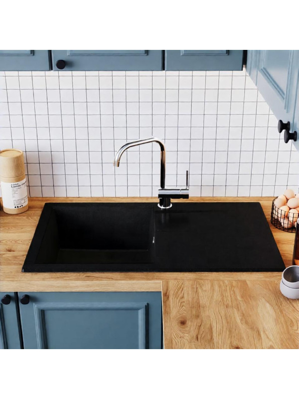 Кухонная мойка Polygran GALS 860 космос черный металлик интерьер