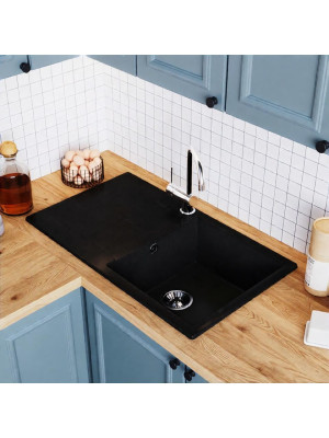 Кухонная мойка Polygran GALS 860 космос черный металлик интерьер 2