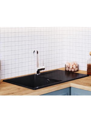 Кухонная мойка Polygran GALS 860 космос черный металлик интерьер 3