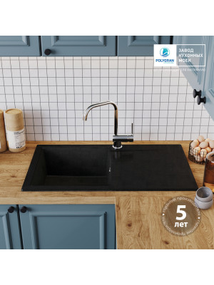Кухонная мойка Polygran GALS 860 космос черный металлик гарантия