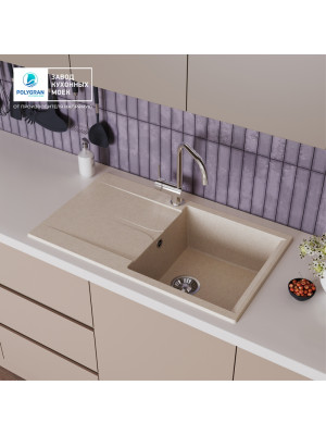Кухонная мойка Polygran GALS 860 кремовый интерьер