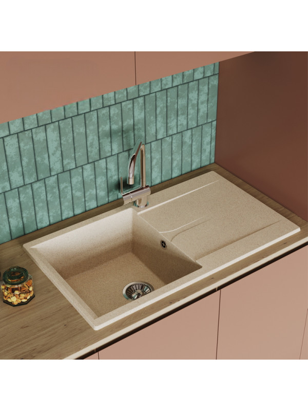 Кухонная мойка Polygran GALS 860 опал интерьер 2