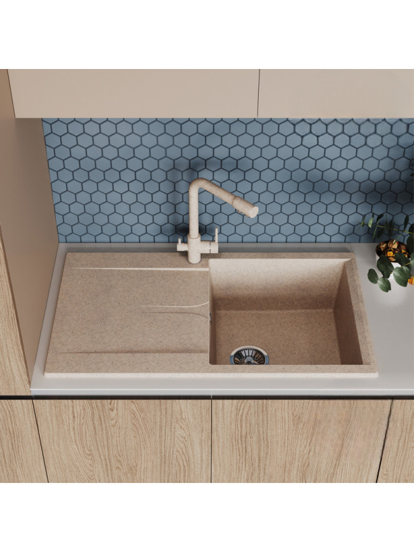 Кухонная мойка Polygran GALS 860 песочный интер