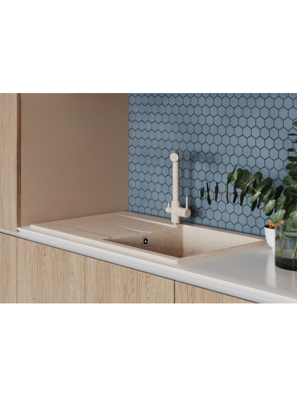 Кухонная мойка Polygran GALS 860 песочный интерьер 3