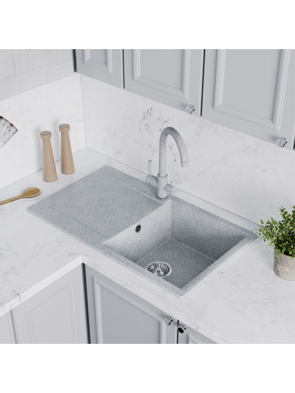 Кухонная мойка Polygran GALS 860 светло-серый интерьер 2