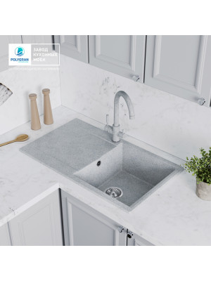 Кухонная мойка Polygran GALS 860 светло-серый интерьер