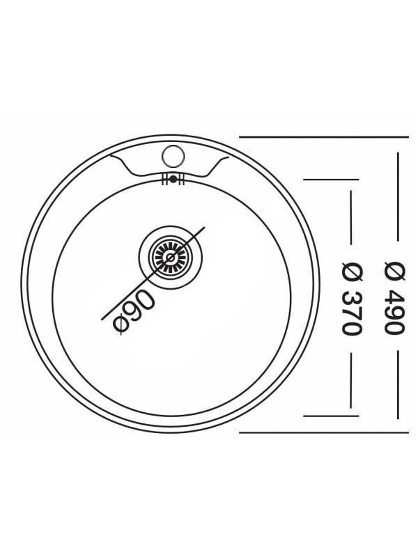Кухонная мойка КромРус EC 245 RUS 3.5" нержавеющая сталь схема