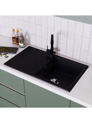 Кухонная мойка Polygran GALS 860 черный интерьер 2