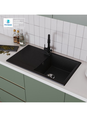 Кухонная мойка Polygran GALS 860 черный интерьер