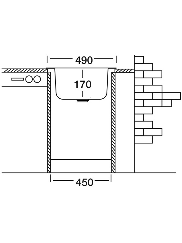 Кухонная мойка КромРус EC 445 M RUS 1.5" нержавеющая сталь схема (1)