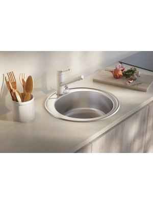 Кухонная мойка КромРус EC 445 M RUS 1.5" нержавеющая сталь в интерьере