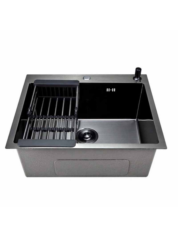 Кухонная мойка КромРус H5045B черный под углом