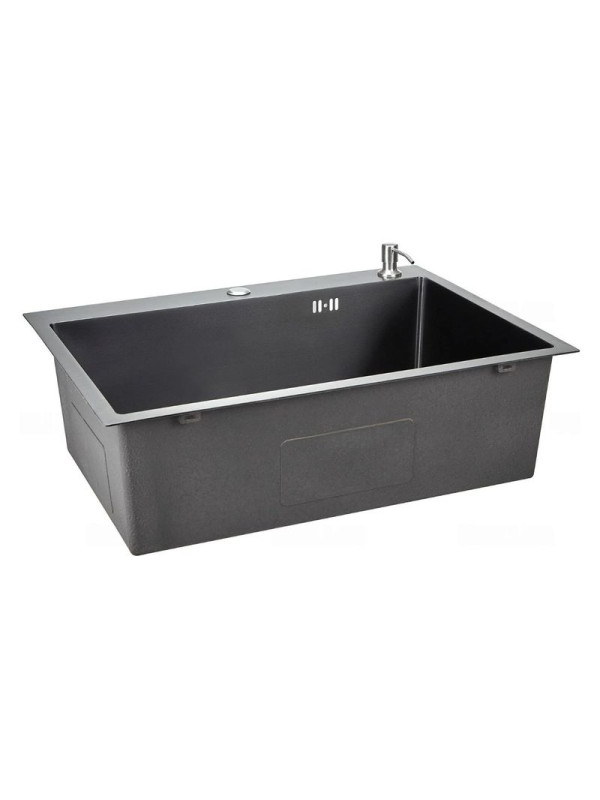 Кухонная мойка КромРус H6045B черный под углом