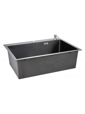 Кухонная мойка КромРус H6045B черный под углом