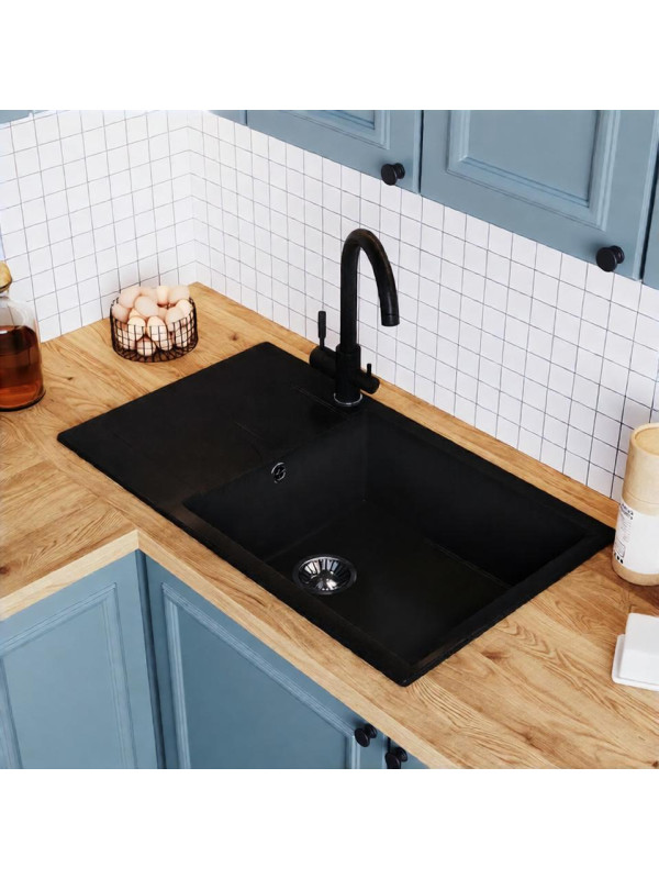 Кухонная мойка Polygran GALS 862 космос черный металлик интерьер 2